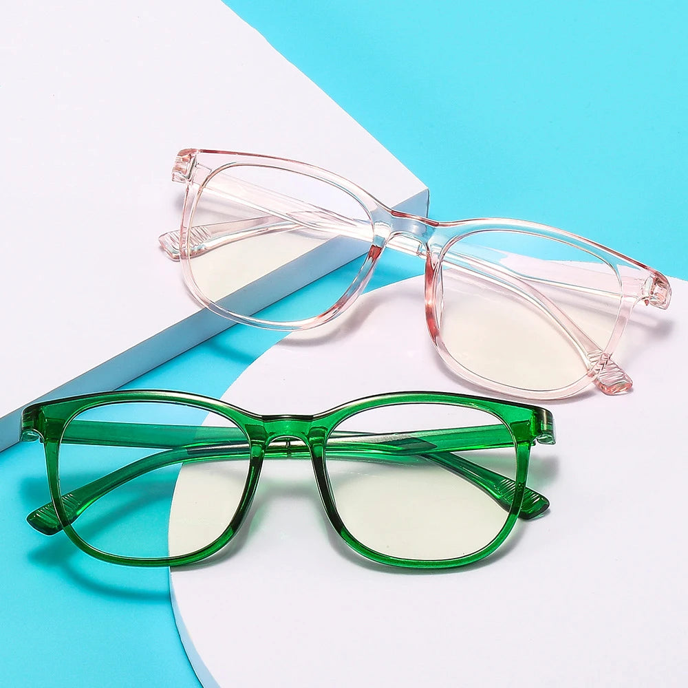 Transparent Computer Glasses Frame Women Men anti Blue Light Square Eyewear Blocking Glasses Optical Spectacle Eyeglass Round